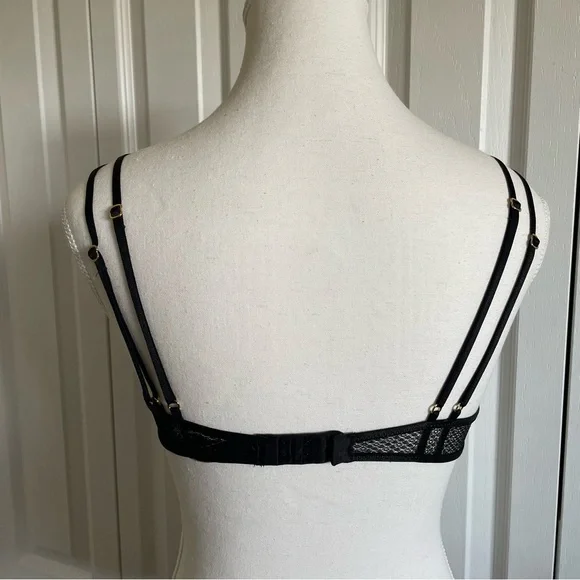Victoria's Secret Sexy Sheer Mesh Scoop Neck Bralette Women’s XS Black Wireless - Picture 6 of 13